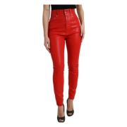 Dolce & Gabbana Röda High Waist Skinny Denim Jeans Red, Dam