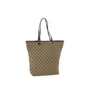 Gucci Vintage Pre-owned Canvas gucci-vskor Beige, Dam