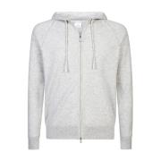 Eleventy Kashmir Hoodie med Dragkedja Gray, Herr