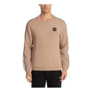 Emporio Armani EA7 Enfärgad Logo Ficka Sweatshirt Beige, Herr