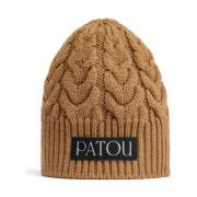 Patou Chunky Cable Stickad Ull Mössa Brown, Dam