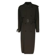 Burberry Brun Ull Trenchcoat med Bälte Brown, Herr