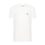 Vivienne Westwood Vit Bomull Jersey Orb Logo T-shirt White, Herr