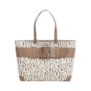 Armani Exchange Minimalistisk Shopper Bag Beige, Dam