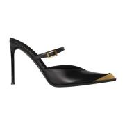 Etro Svart Läder Stilettklack Pumps Black, Dam