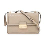 Tory Burch Monogram Läder Axelväska Beige, Dam