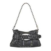 Dsquared2 Svart Läder Clutch Bälte Axelväska Black, Dam