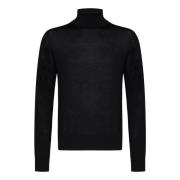 Dsquared2 Svart ull turtleneck tröja med logotyp Black, Herr