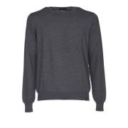 Fay Antracitgrå Crew Neck Sweater Gray, Herr