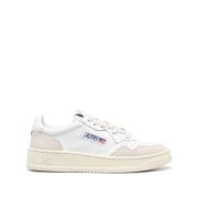 Autry Retro Lace-Up Leather Sneakers White, Dam