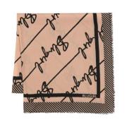 Blugirl Monogrammönster Randig Scarf Wrap Stil Brown, Dam