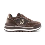 Liu Jo Sammetskordfluffiga Sneakers med Pailjetter Brown, Dam