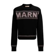 Marni Intarsia Logo Ulltröja Black, Herr