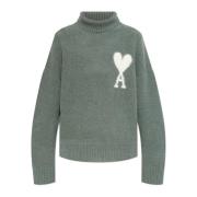 Ami Paris Turtleneck med logotyp Green, Herr