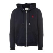 Ami Paris Hooded Zip-Up Sweatjacka Blue, Herr