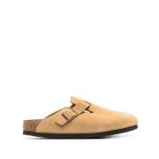 Birkenstock Beige Mocka Boston Sandaler Beige, Dam