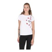 Love Moschino Vit Bomull Spandex T-shirt White, Dam