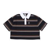 HUF Randig Crop Polo Skjorta Black, Dam