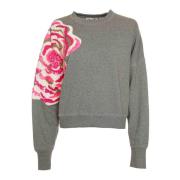 Essentiel Antwerp Paillettblomma Sweatshirt Gray, Dam