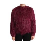 Patrizia Pepe Logo Detalj Bordeaux Pullover Jacka Red, Dam