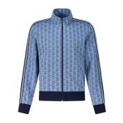 Lacoste Jacquard Monogram Sweat Jacket Blue, Herr