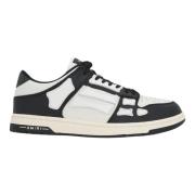 Amiri Svarta Lädersneakers Skelett Gummisula Black, Herr