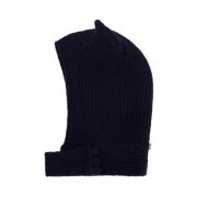 Coperni Blå Stickad Horn Beanie Balaclava Blue, Dam