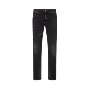 Philipp Plein Svarta Super Straight Jeans Black, Herr