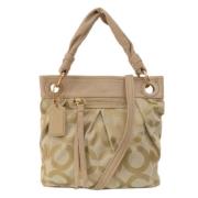 Coach Pre-owned Pre-owned Canvas handvskor Beige, Dam