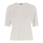 Partow Modal Cashmere Crew Neck T-shirt Vit White, Dam