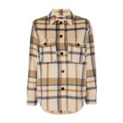 Woolrich Rutig Flanellskjorta Beige Multifärgad Beige, Dam