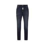 Philipp Plein Blå Super Straight Jeans Låg Midja Blue, Herr