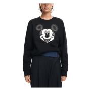 Desigual Svart Tryck Långärmad Sweatshirt Black, Dam