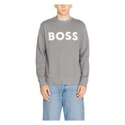 Hugo Boss Grå Långärmad Rundhalsad Sweatshirt Gray, Herr