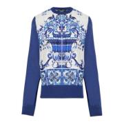 Dolce & Gabbana Sidotopp med Majolica-mönster Blue, Dam