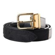 Dolce & Gabbana Svart Vit Patchwork Metallspänne Bälte Black, Dam