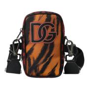 Dolce & Gabbana Tiger Print Cross Body Väska Multicolor, Herr