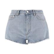 Dolce & Gabbana Hög Midja Denim Shorts Stone Wash Blue, Dam