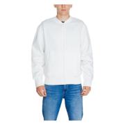 Calvin Klein Jeans Vit Zip-Up Sweatshirt Herr Höst/Vinter White, Herr