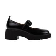 Camper Svarta Läderloafers Black, Dam