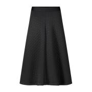 Raffaello Rossi Quiltad A-linje Midi Kjol Black, Dam