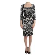 Roberto Cavalli Elegant Tryckt Jersey Kjol Black, Dam