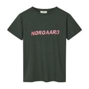 Mads Nørgaard Cool Logo Print Trenda T-Shirt Unexplored Green, Dam