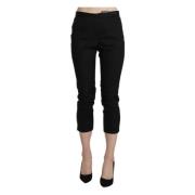 Bencivenga Elegant High Waist Skinny Cropped Pants Black, Dam