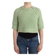 Ermanno Scervino Grön Kort Bomullsweater Green, Dam