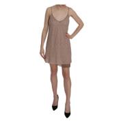 Pink Memories Beige A-Line Spaghetti Strap Mini Dress Beige, Dam