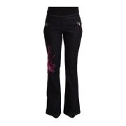 Exte Svart Flared Denim Jeans Elegans Black, Dam