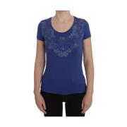 Ermanno Scervino Blått Logo Detalj Rund Hals T-shirt Blue, Dam