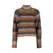 Desigual Elegant Turtlenecktröja med Kontrastdetaljer Multicolor, Dam