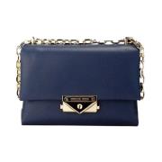 Michael Kors Cece Small Navy Vegan Konvertibel Crossbody Vsk Blue, Dam